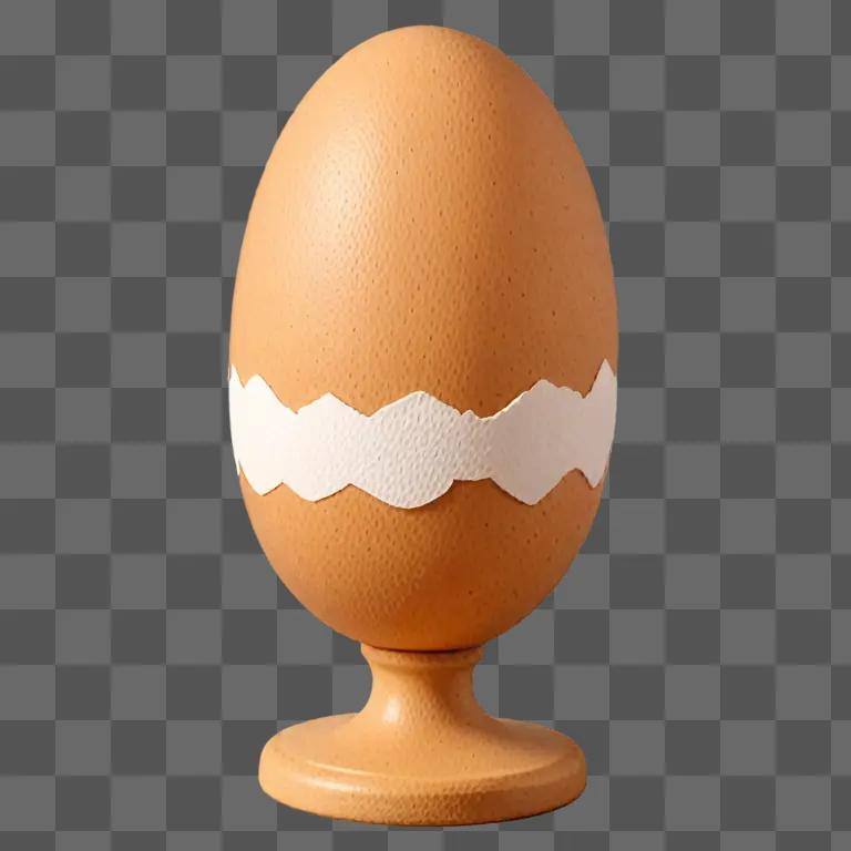 A beautiful egg drawing sits on a wooden stand