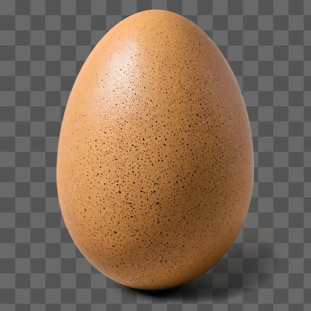 A realistic egg drawing in a brown color