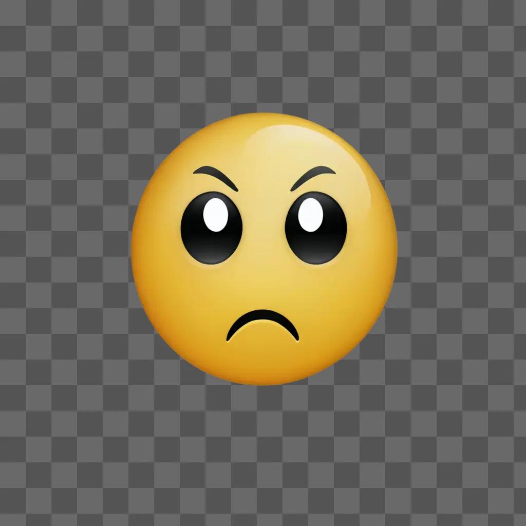 A sad scared emoji face on a yellow background