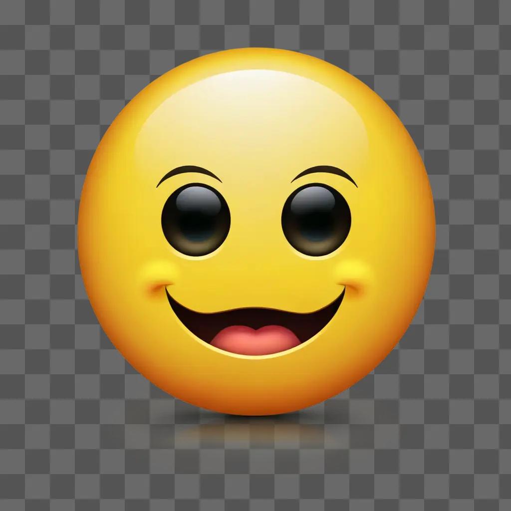 A scared emoji face with a pinkish-red mouth