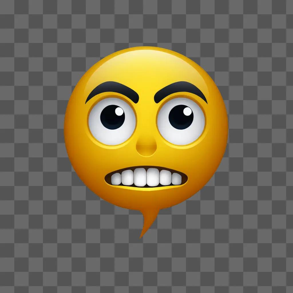 A scared emoji face with wide eyes and teeth