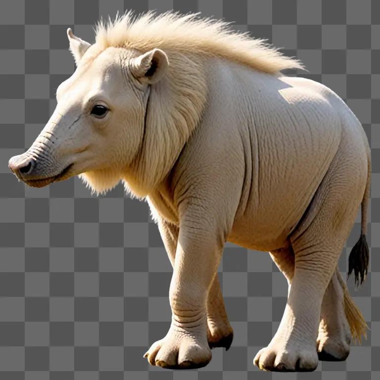 A zoo clipart image of a white rhinoceros