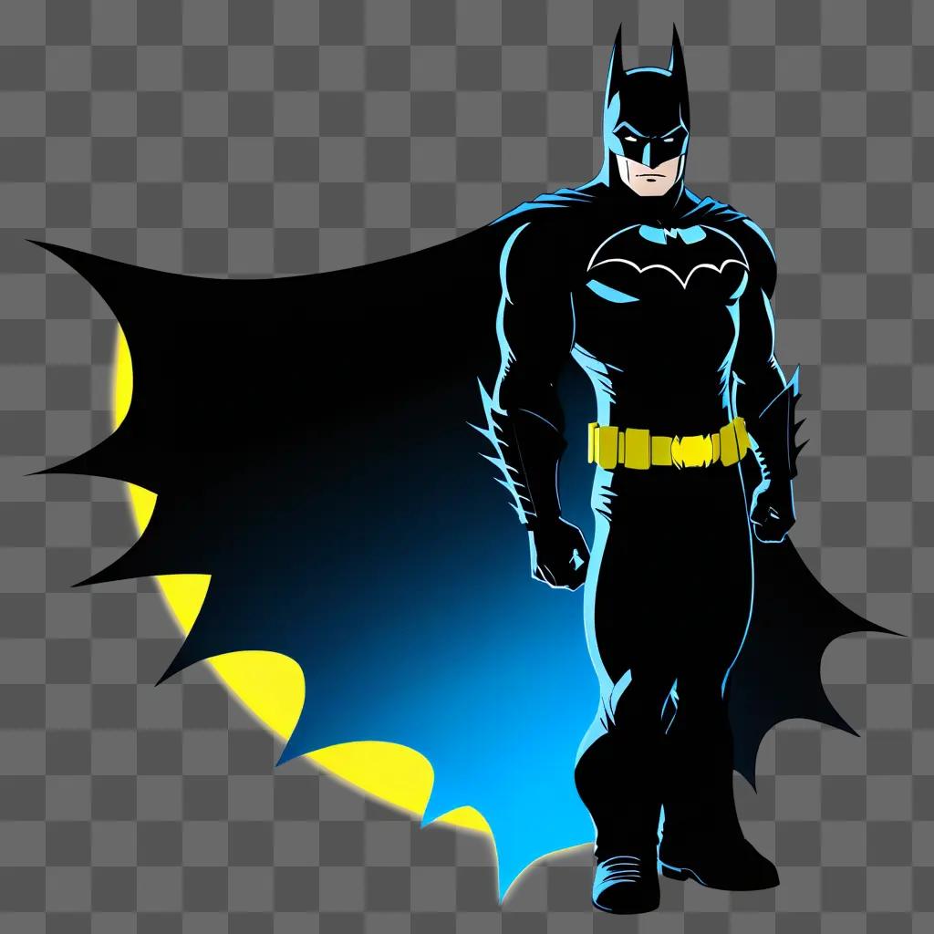 Batman stands on a dark stage