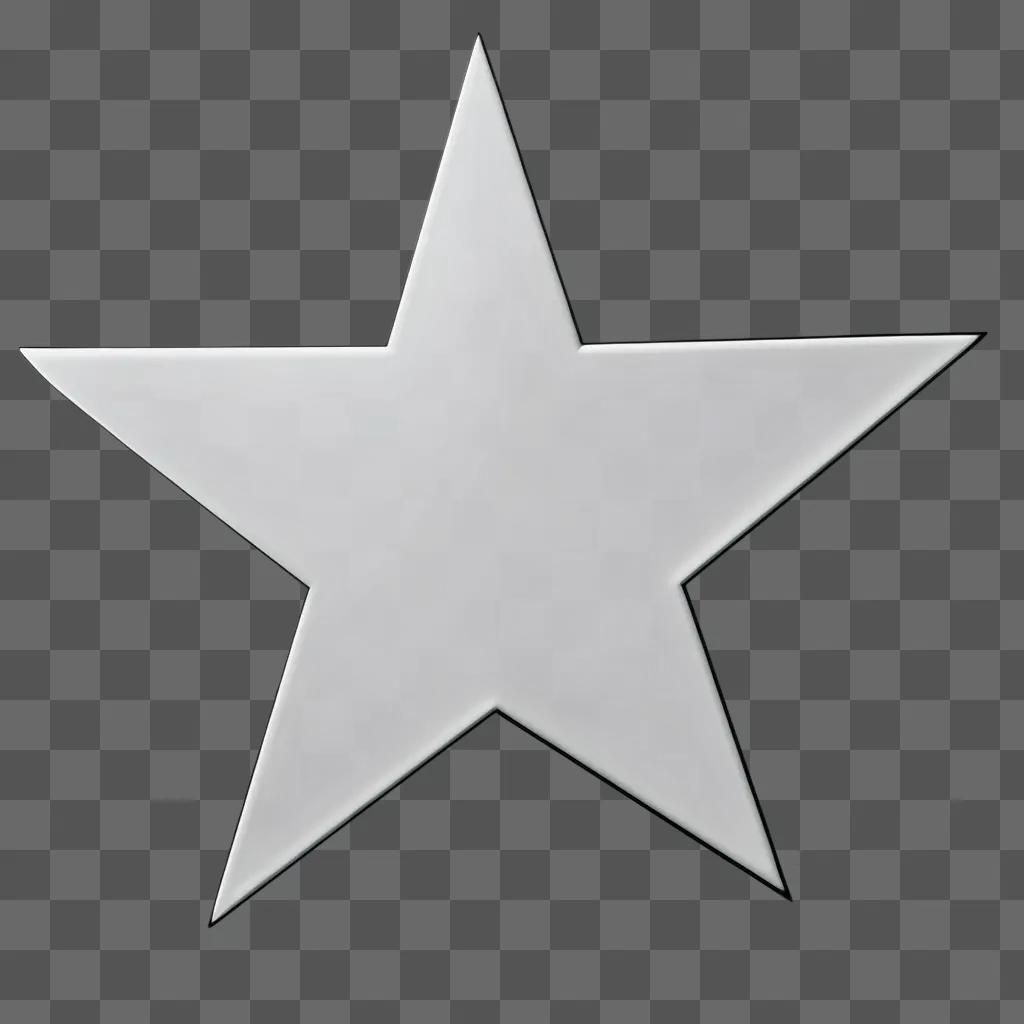 Black and white star clipart with rounded corners