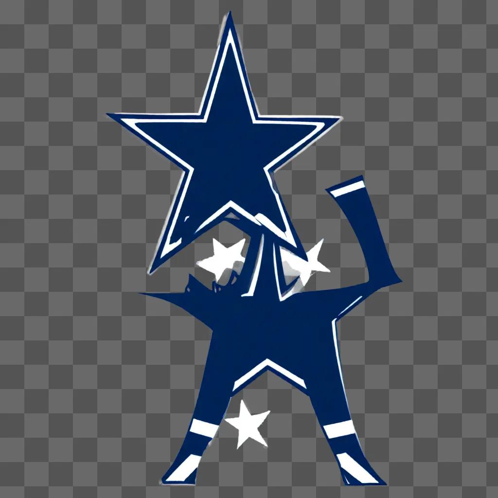 Dallas Cowboys Star Clipart on Blue