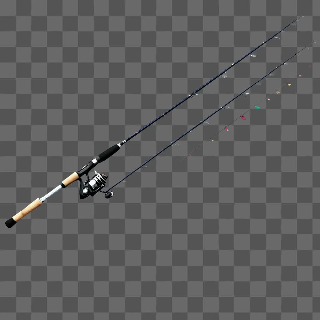 Fishing pole with lights on clipart