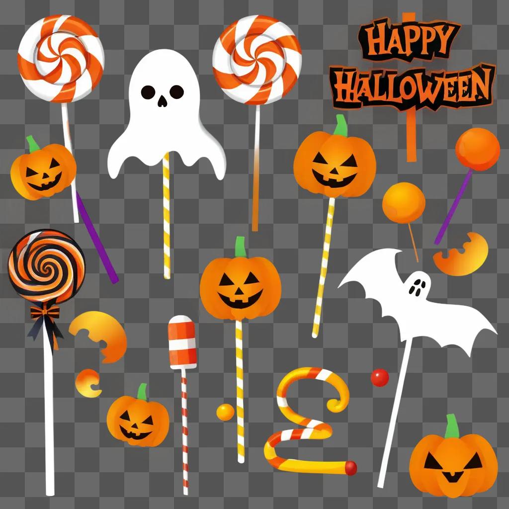 Free Halloween Clipart: Lollipops and Candy