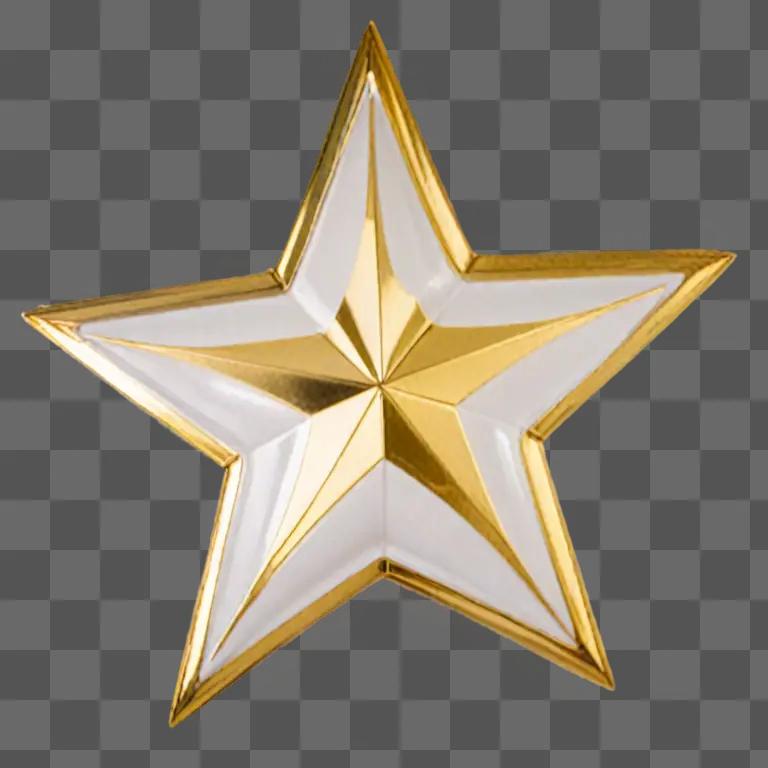 Gold star clipart with white outline