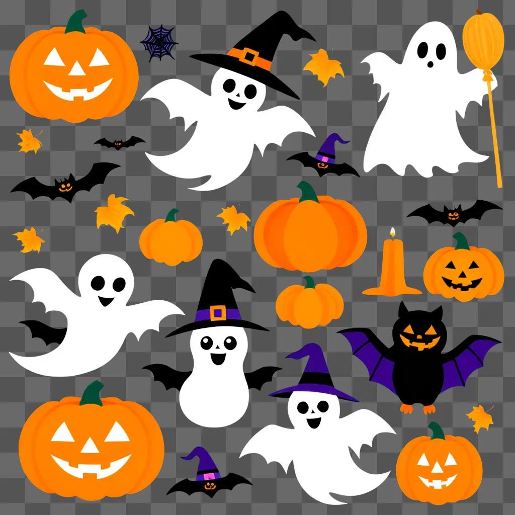 Halloween Clipart with Happy Halloween Characters