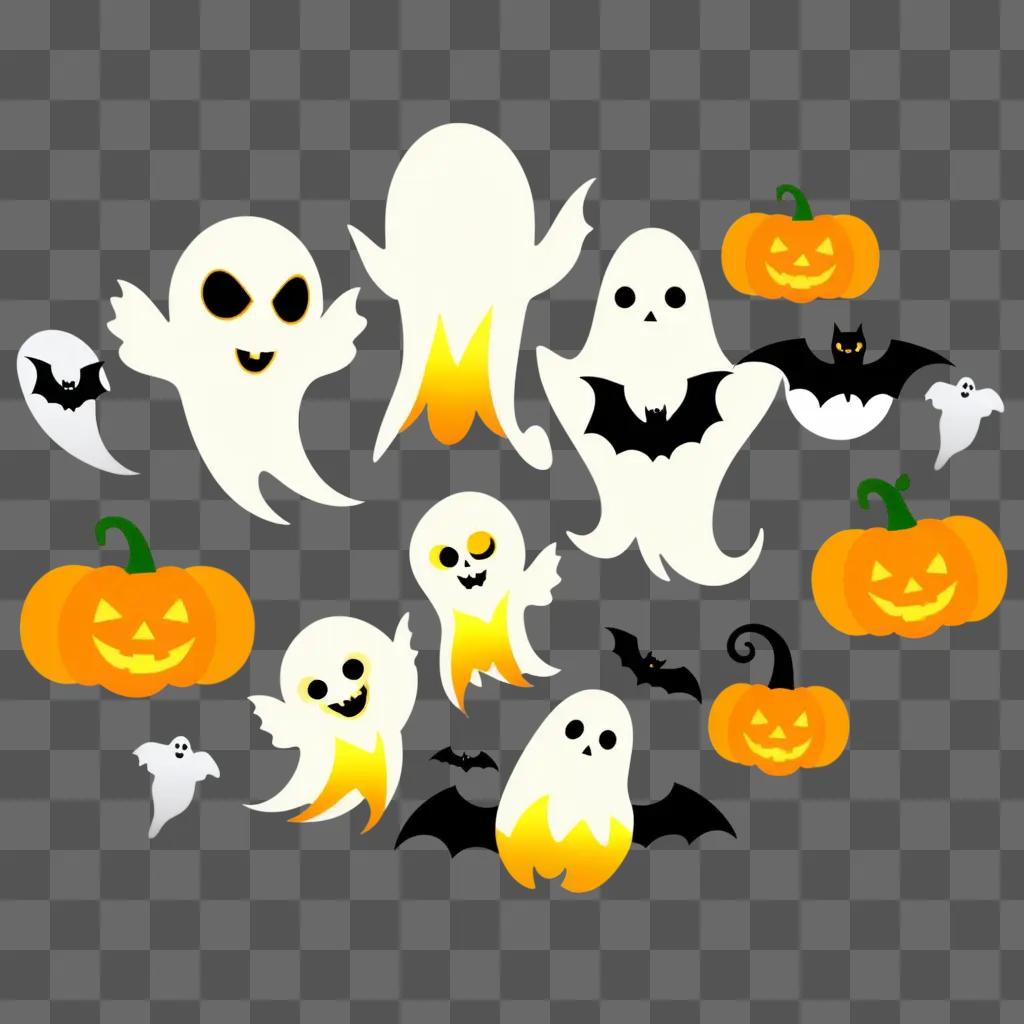 Halloween clipart free: Ghost, bat, pumpkin, and jack-o-lantern images