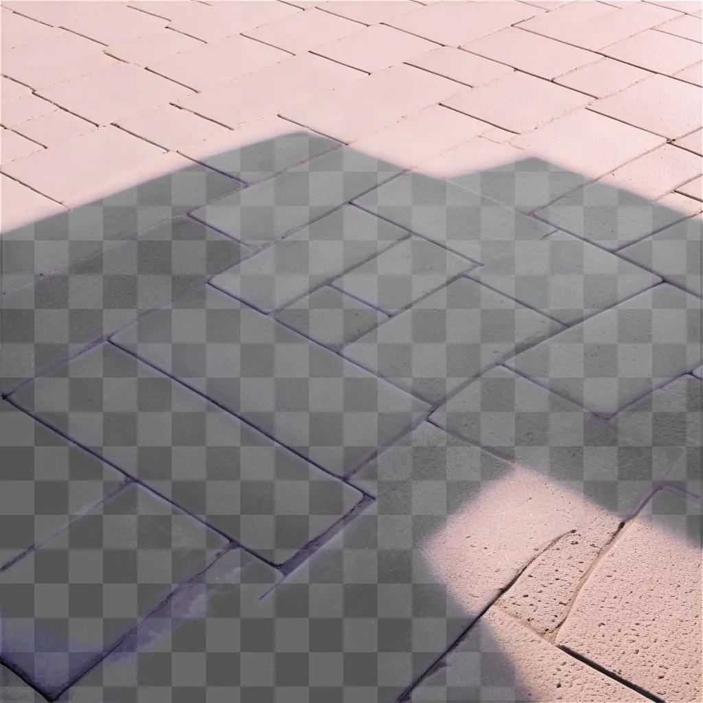 Pavement tiled with geometric patterns and reflections