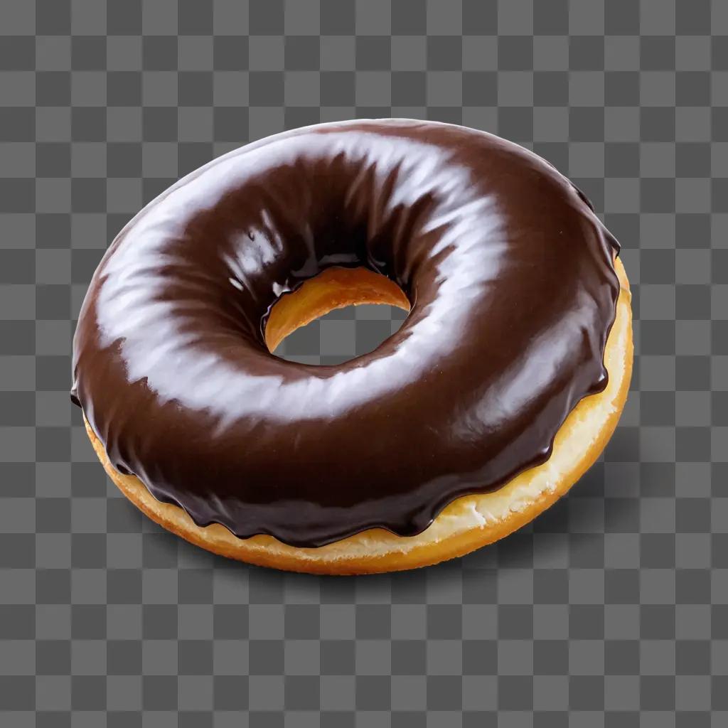 Realistic donut drawing with chocolate glaze and powdered sugar