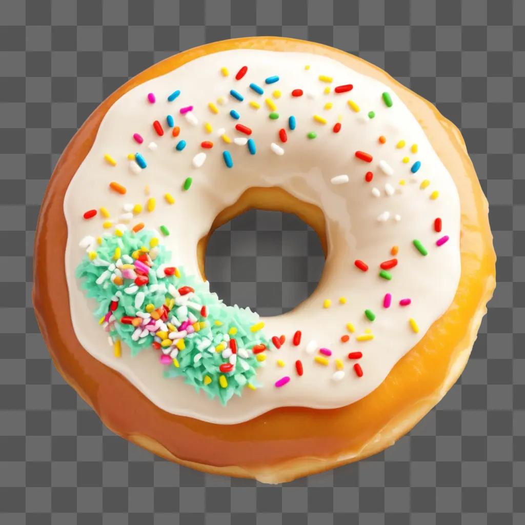 Realistic donut drawing with sprinkles and icing