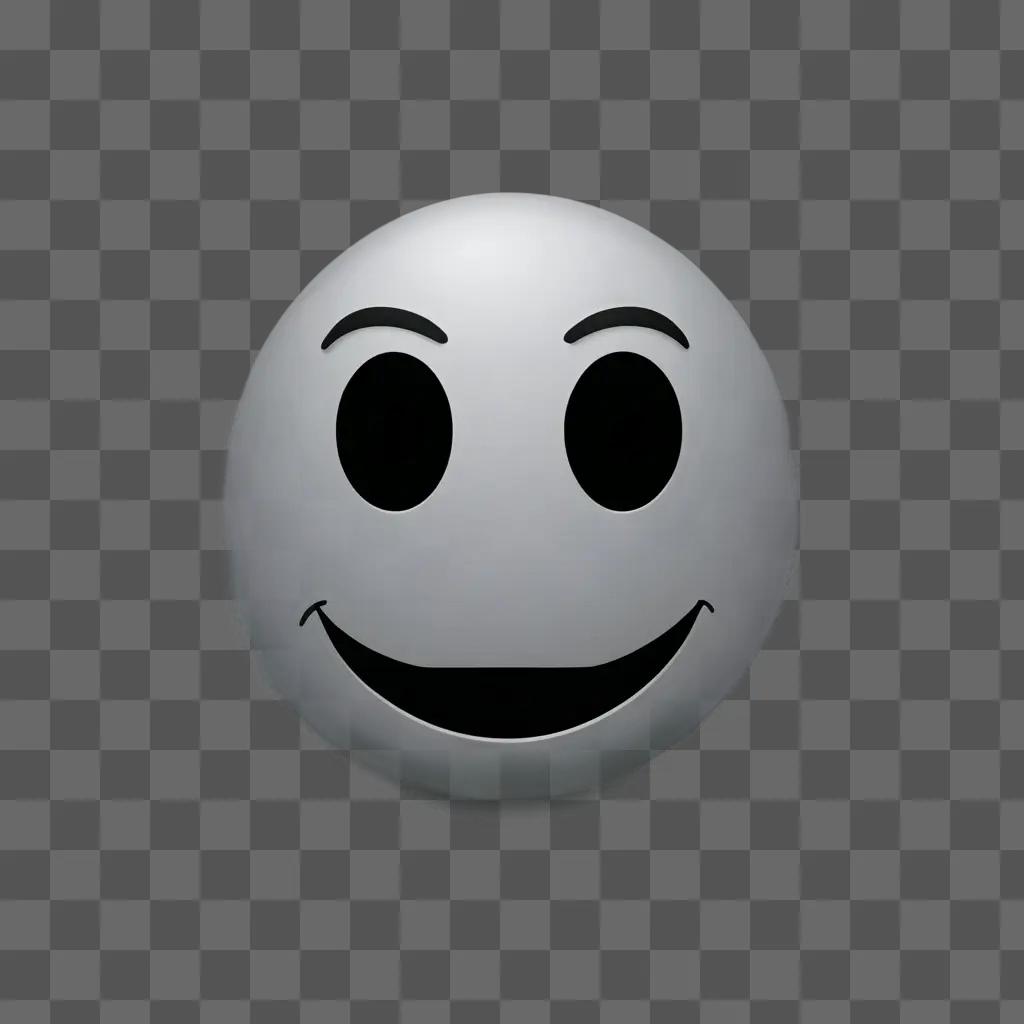 Scared Emoji Face in Black and White