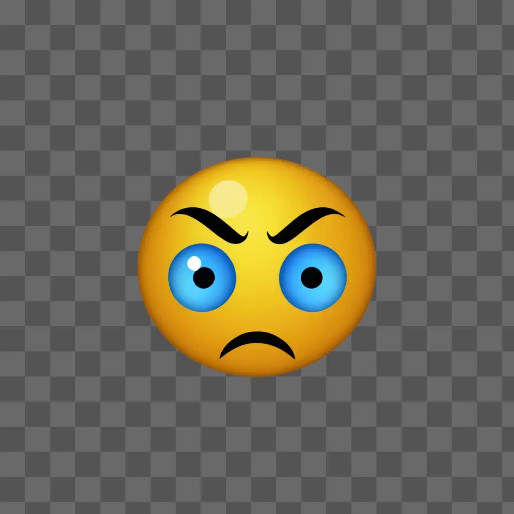Scared Emoji Face on a yellow background