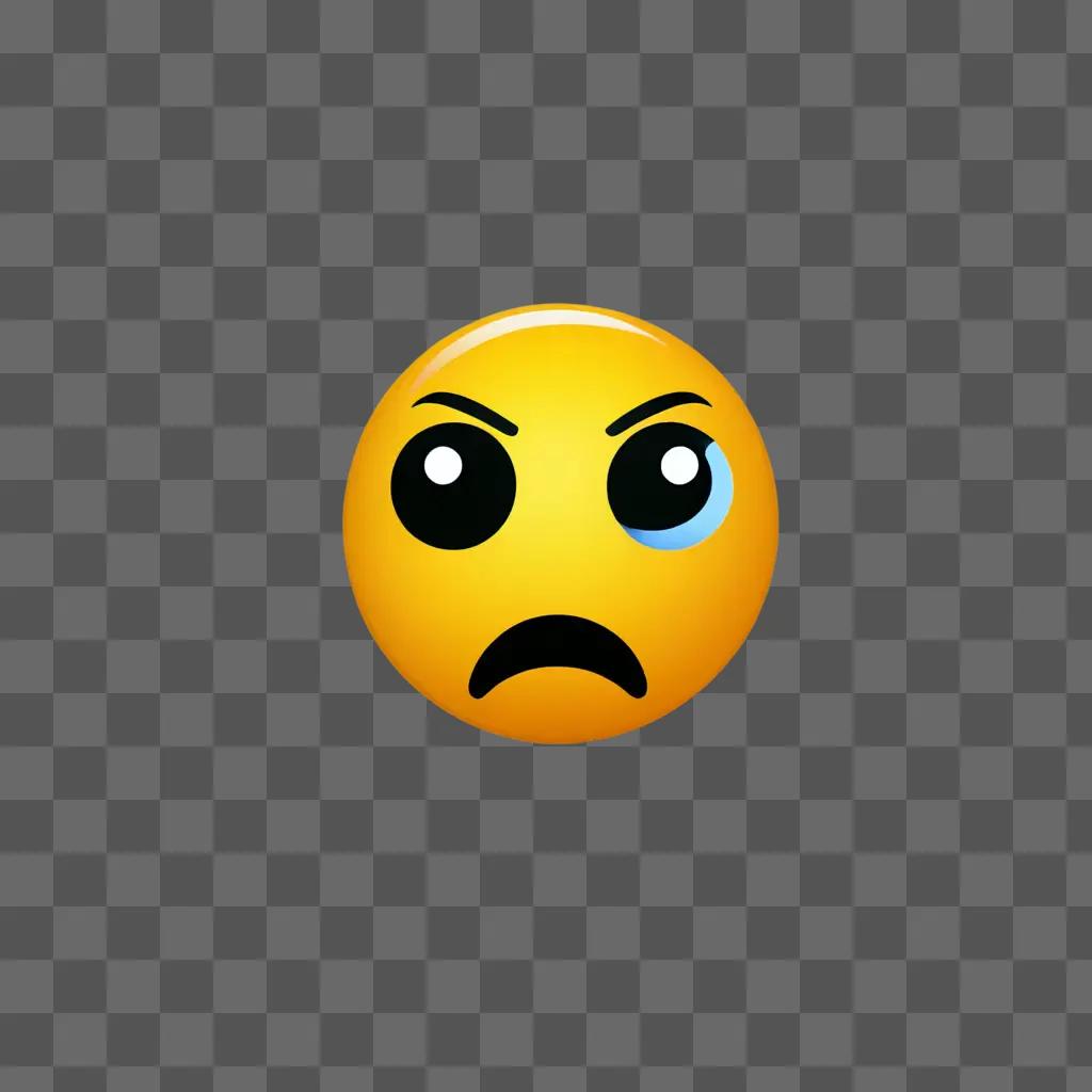 Scared Emoji Face with sad eye