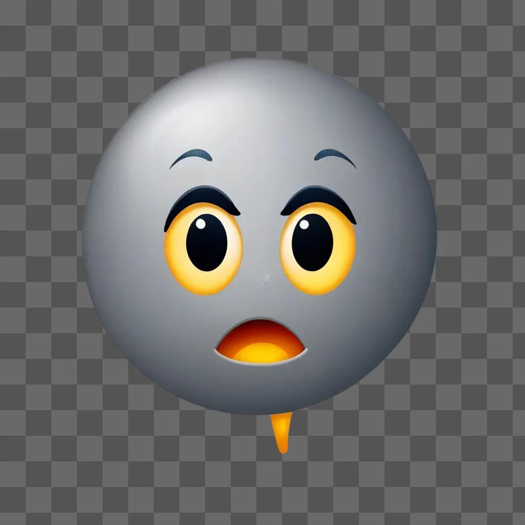 Scared emoji face with yellow eyes