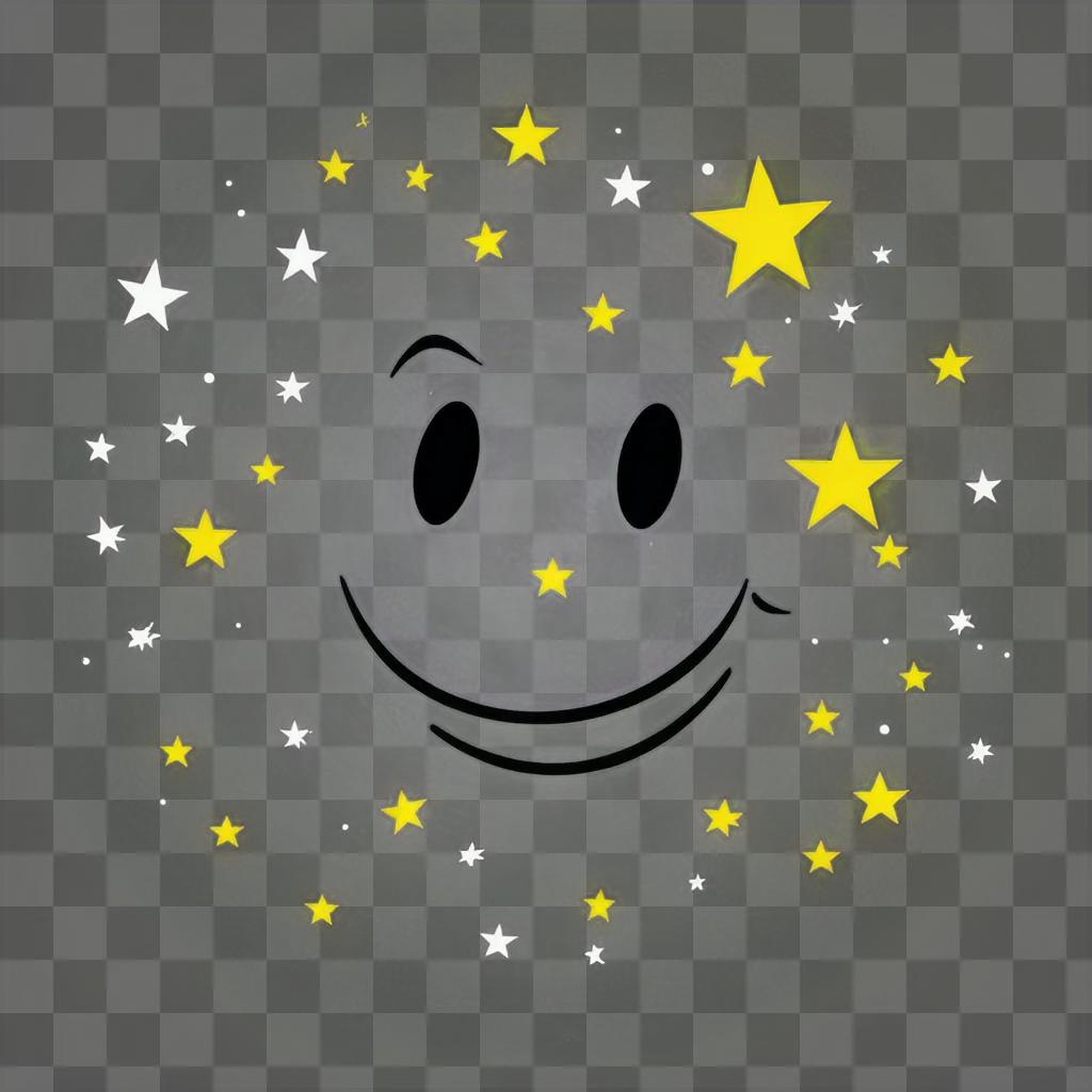 Smiling face with starry eyes in a circle