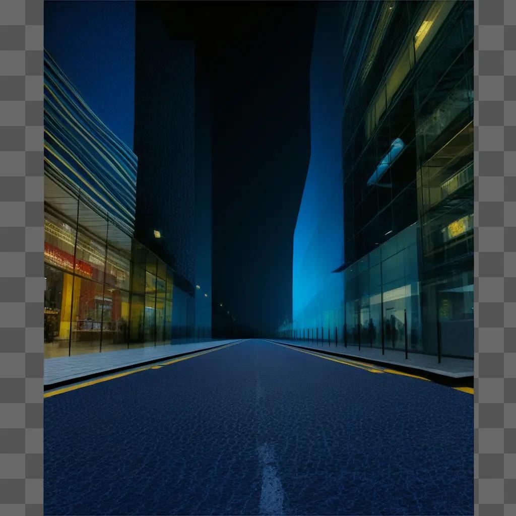 black pavement road between tall buildings