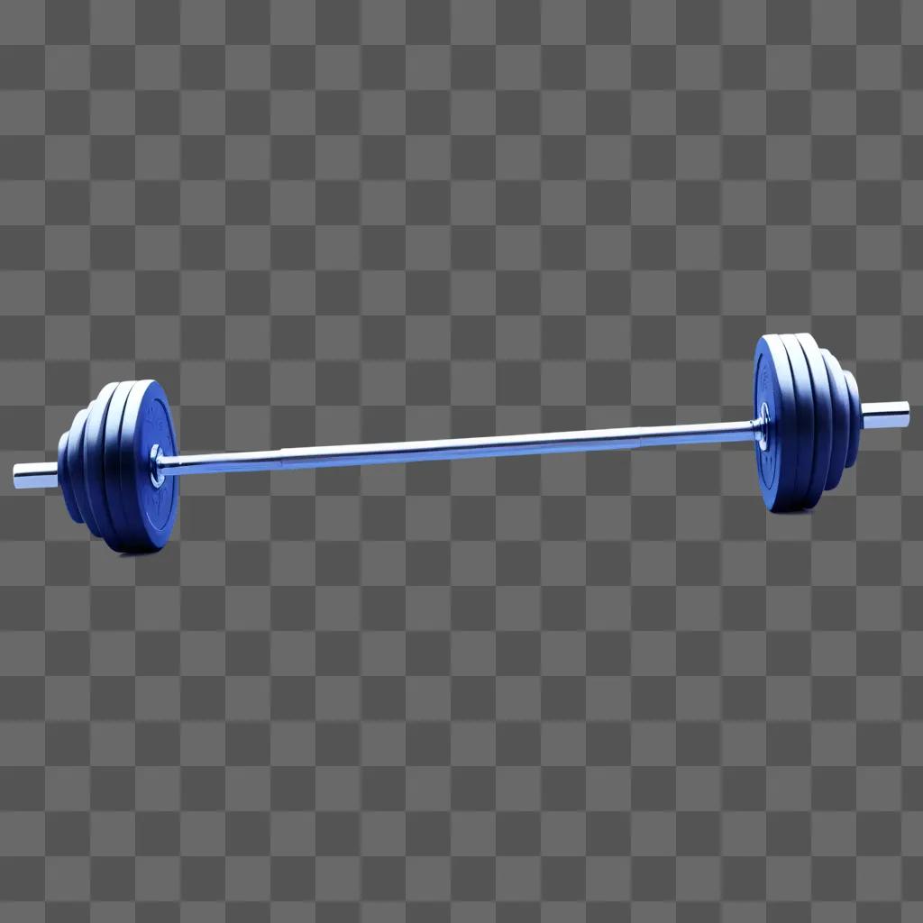blue barbell with clip art on it