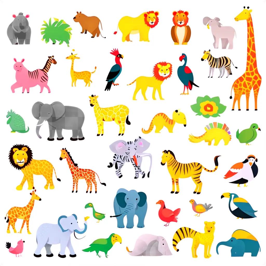 collection of animals in a zoo
