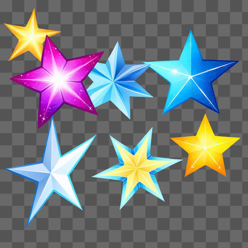 collection of star clipart with various colors