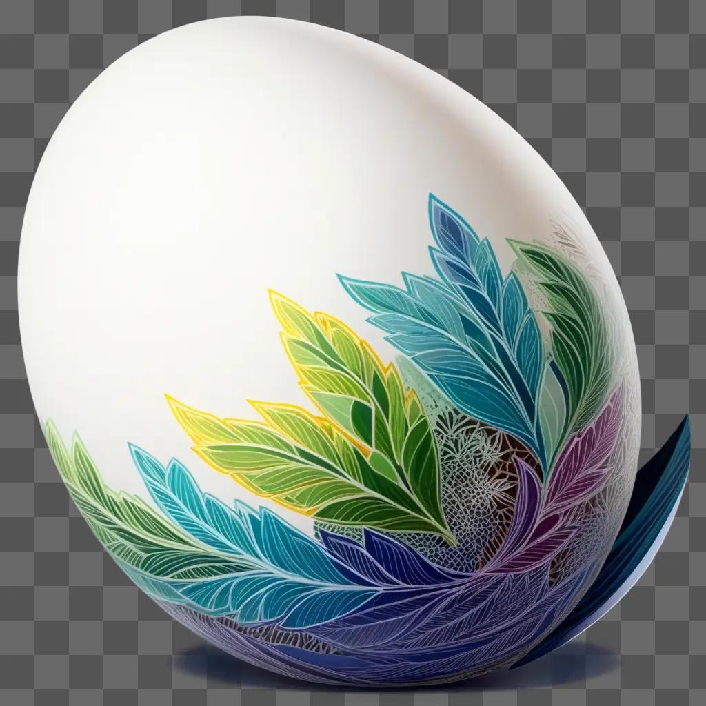 colorful egg drawing on a white plate