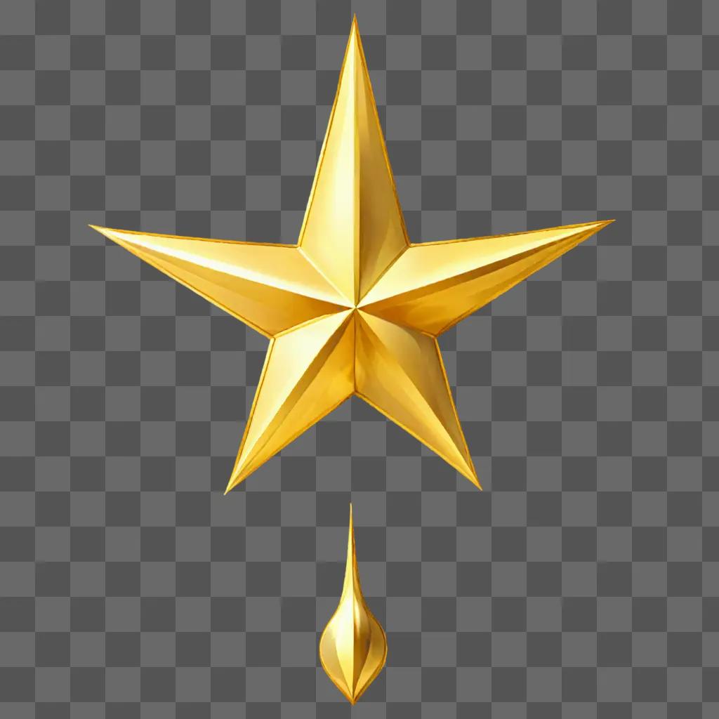gold star clipart with a drop shadow