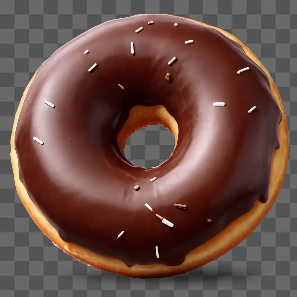 realistic donut drawing A chocolate covered donut with white sprinkles