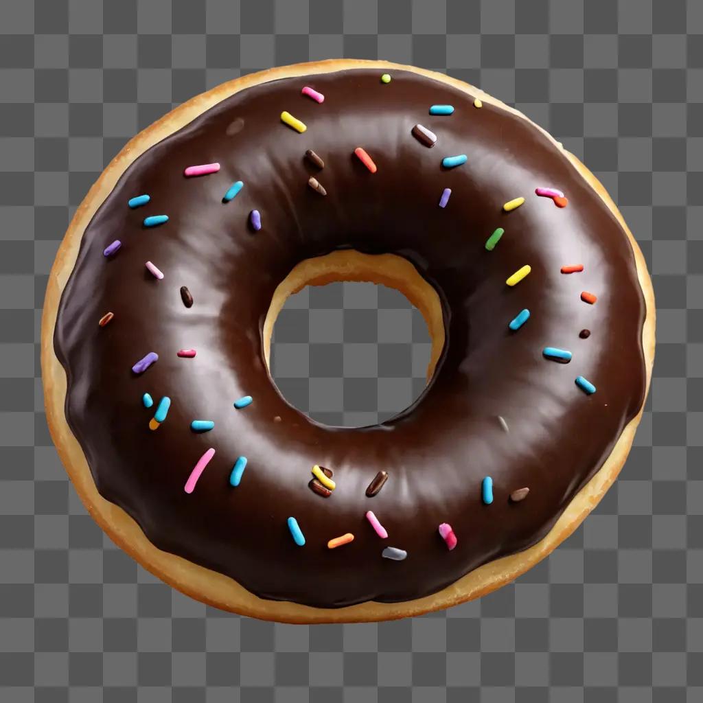 realistic donut drawing A doughnut with sprinkles and chocolate drizzle