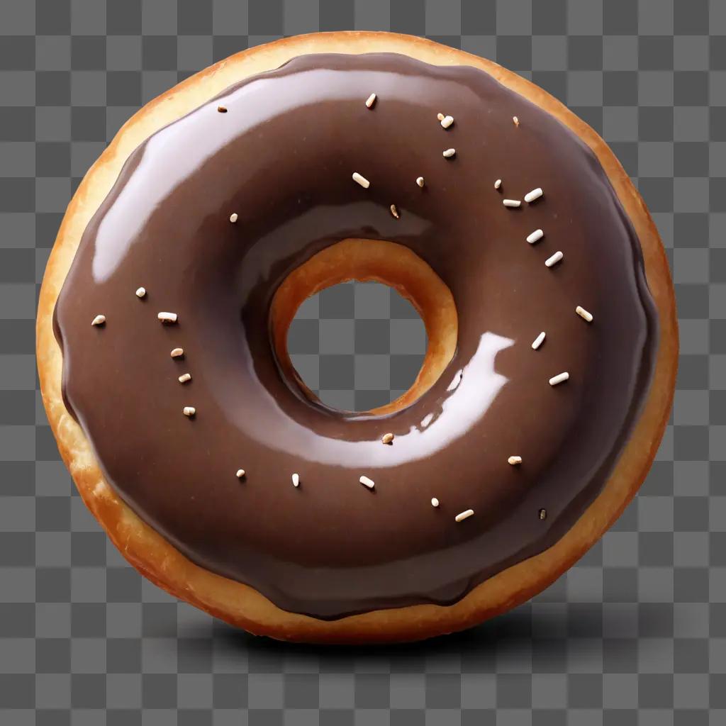 realistic donut drawing A glazed donut with chocolate topping and sprinkles