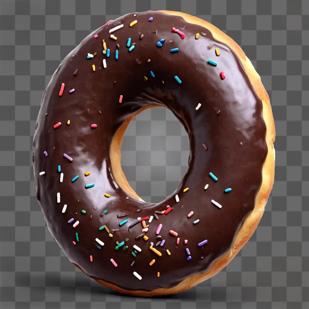 realistic donut drawing A glazed donut with colorful sprinkles in the center