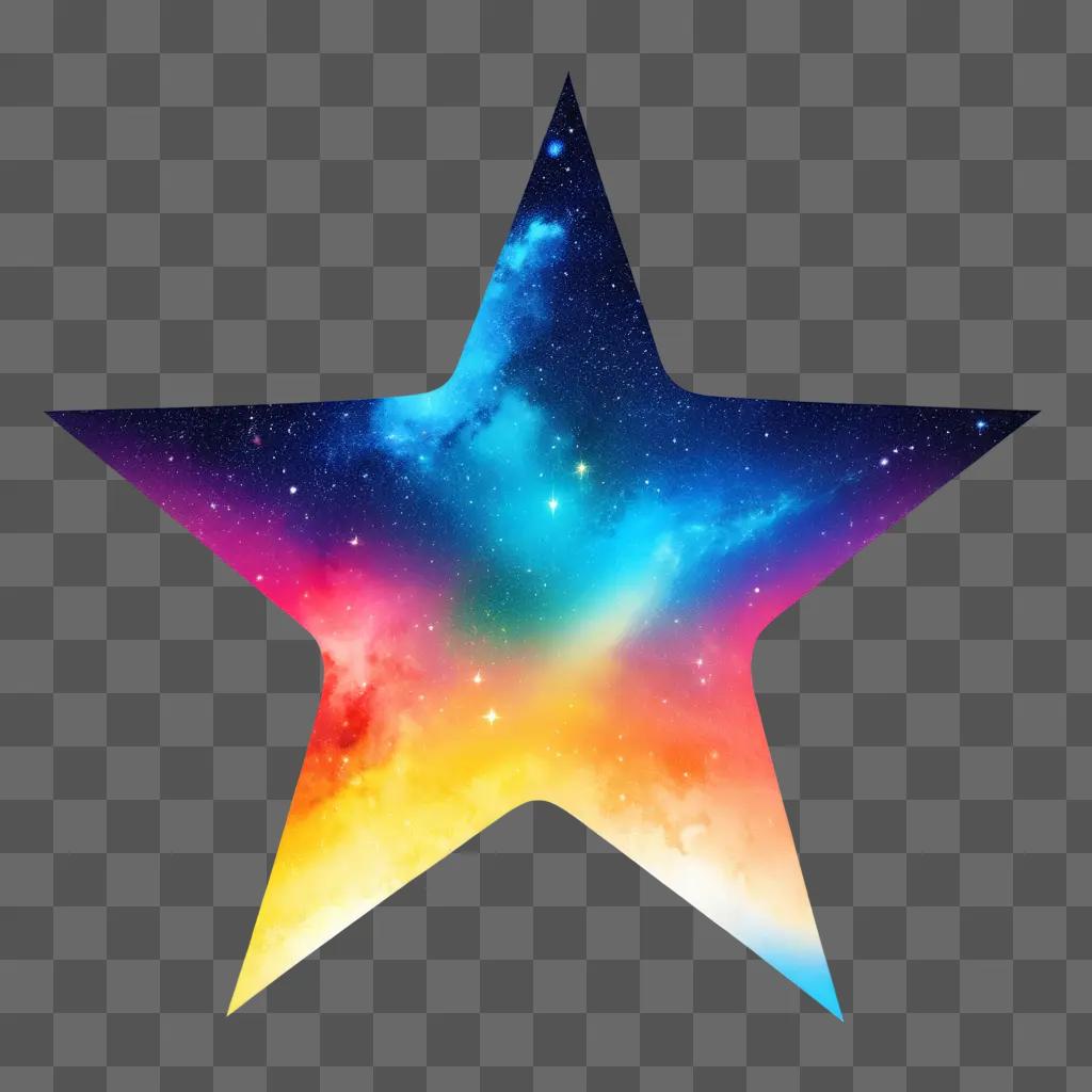 star with a rainbow color inside it