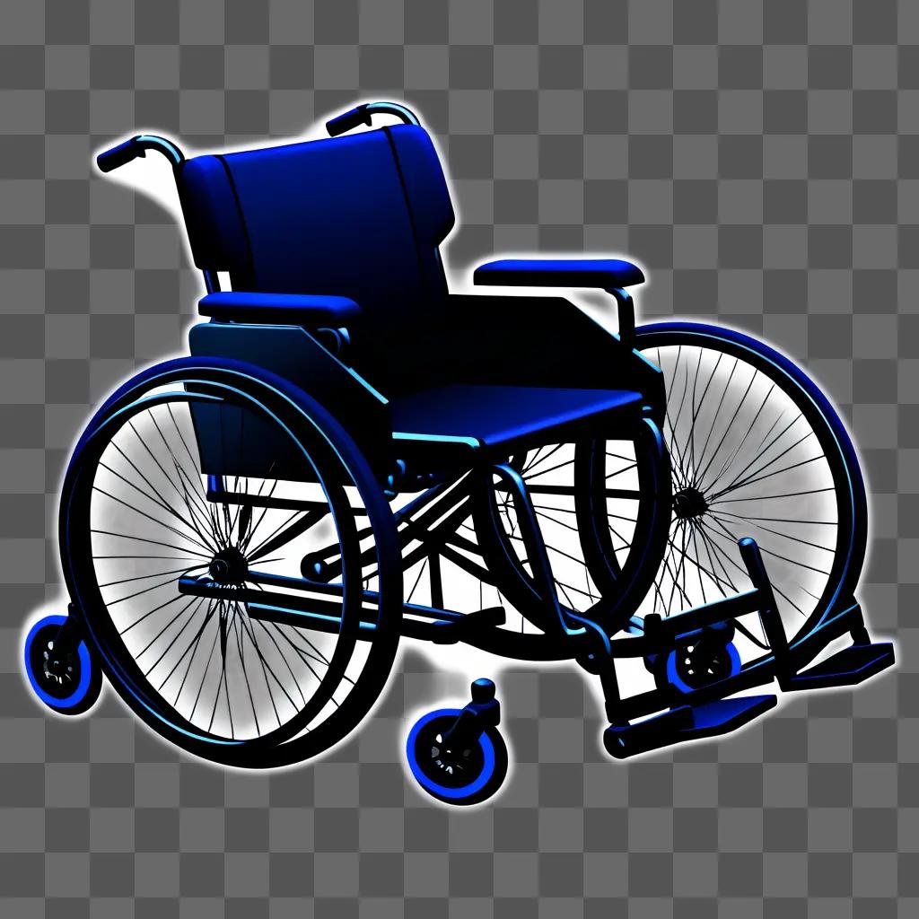 wheelchair on a gray background with a blue glow