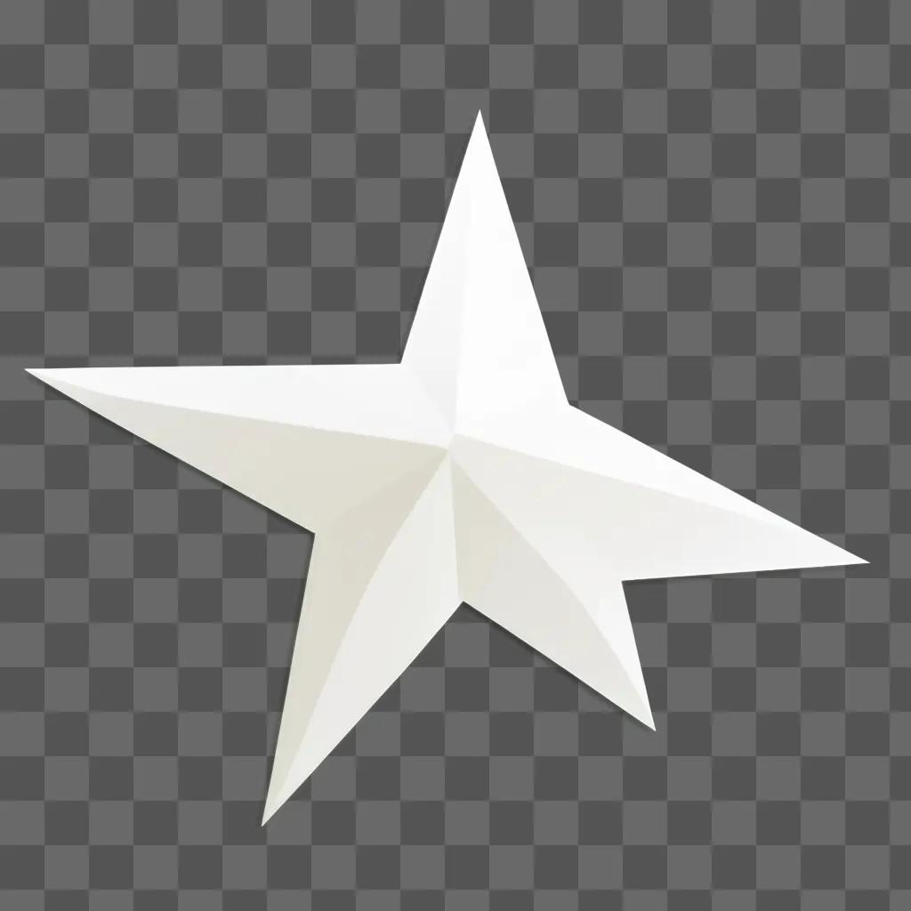 white star clipart with a light reflection