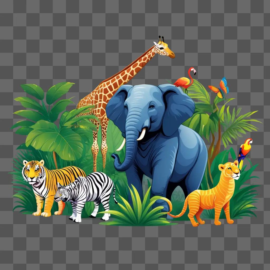 zoo with various animals and a giraffe