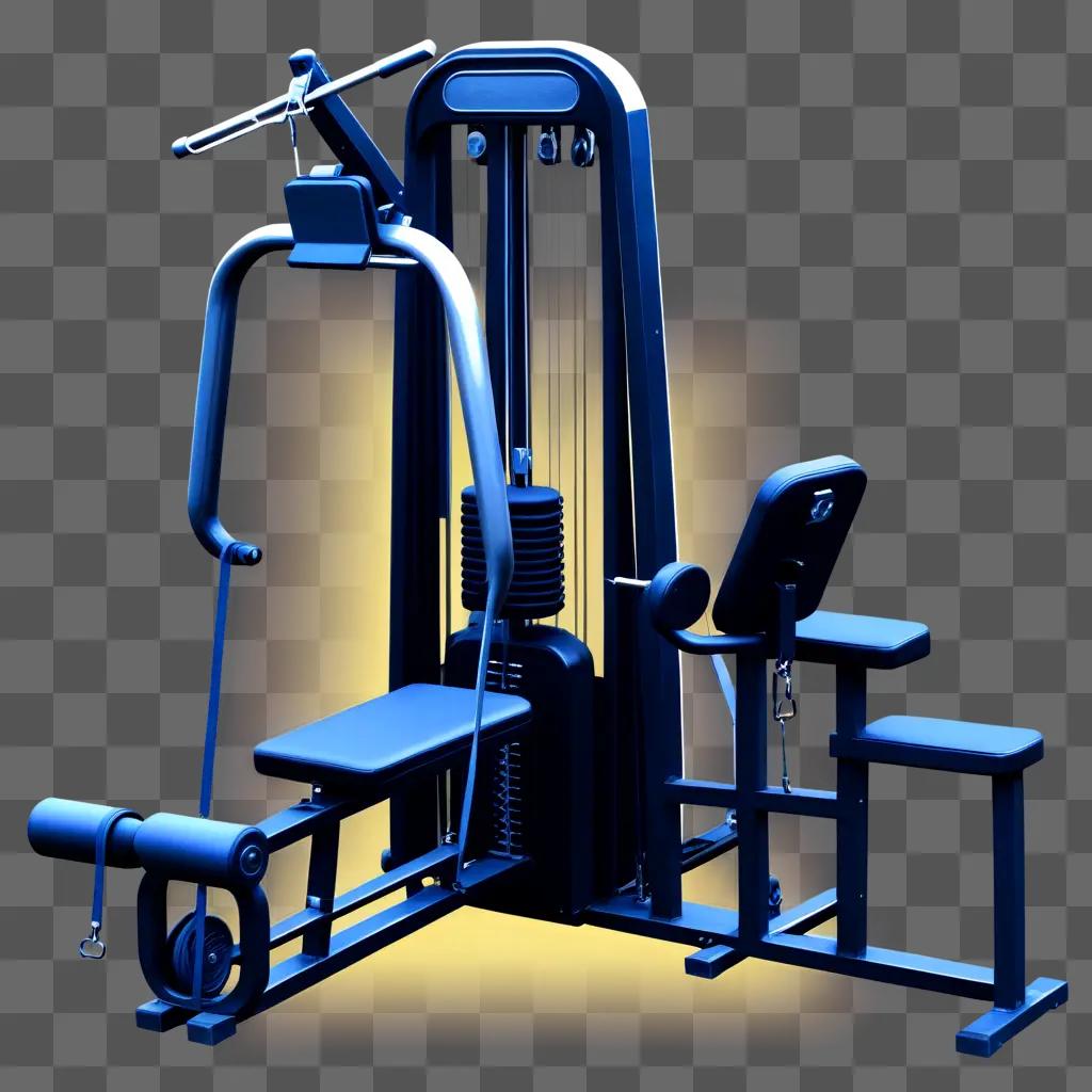Exercise equipment in vibrant color in 3D model