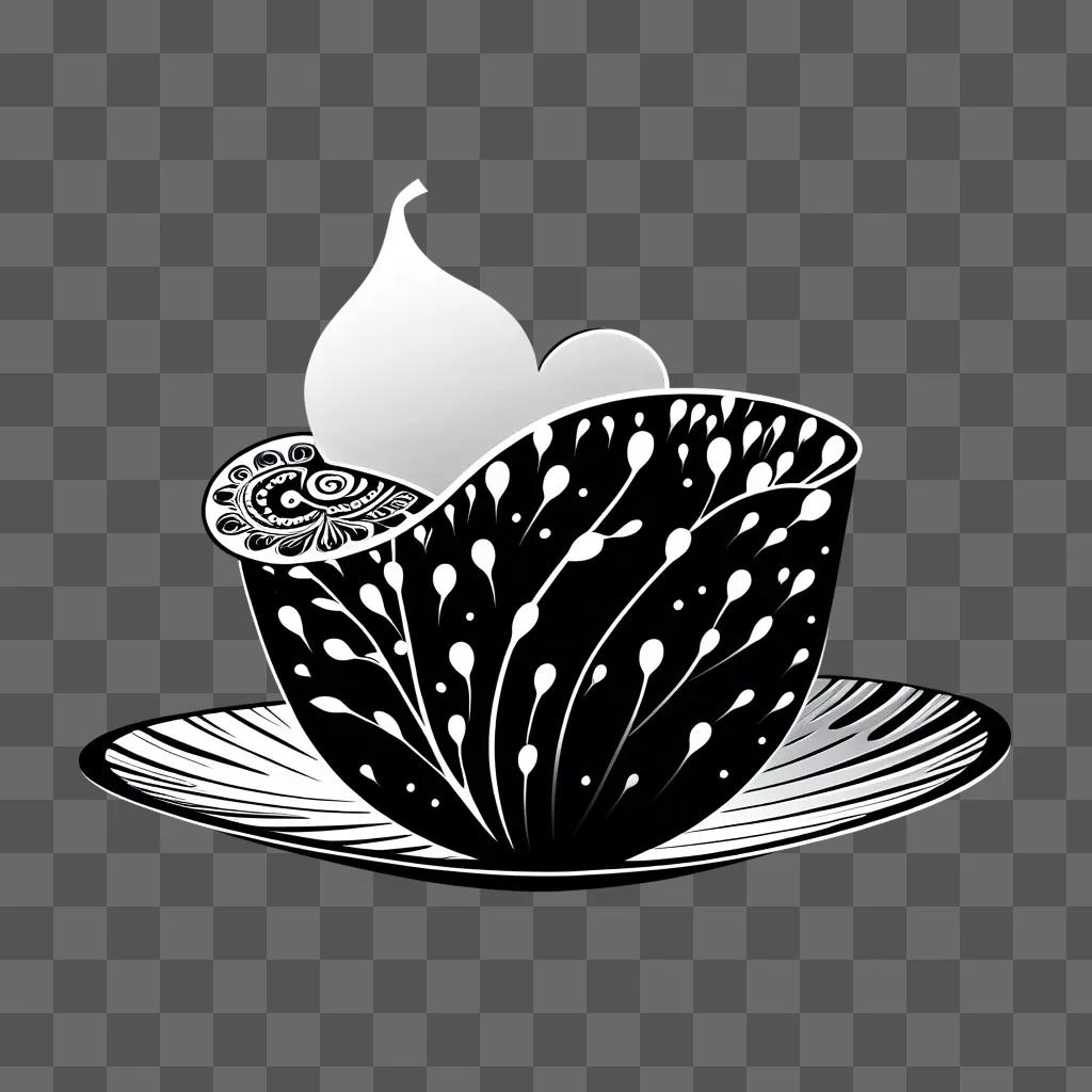 Picture of a cup and saucer on a dark background