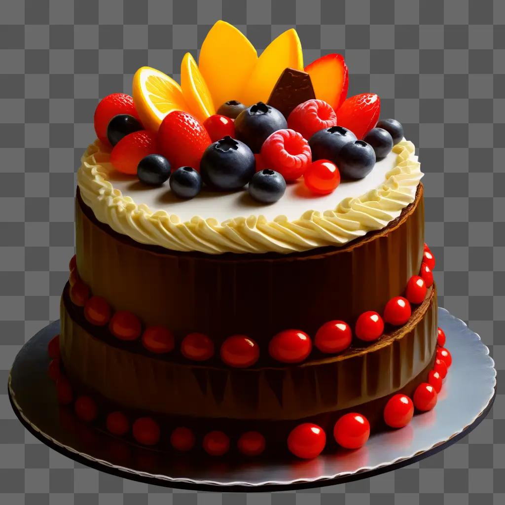 delicious cake is drawn in realistic style