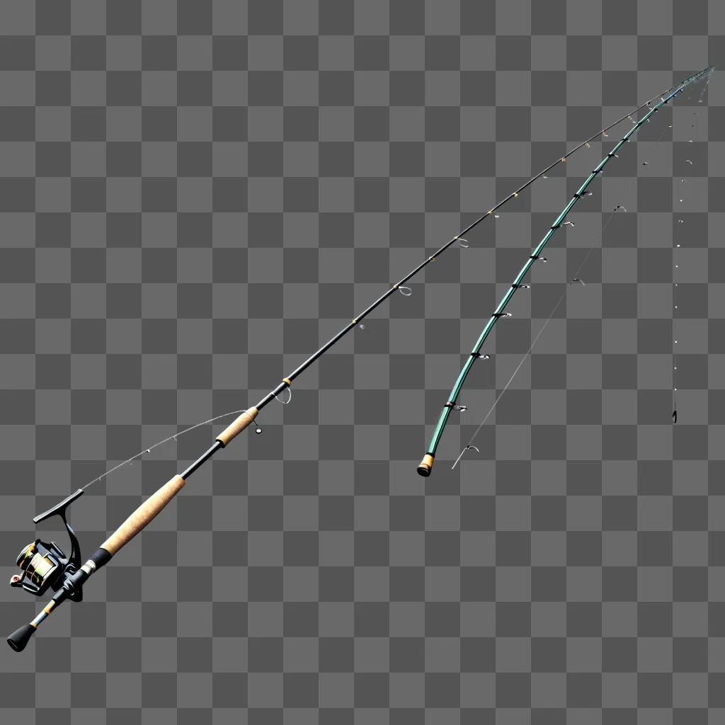 fishing pole on a gray background