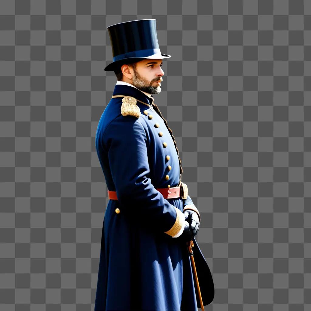 man in a top hat and uniform